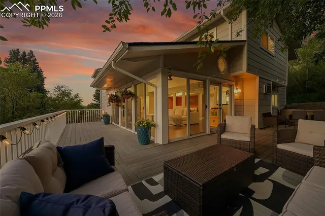 a outdoor living space with furniture