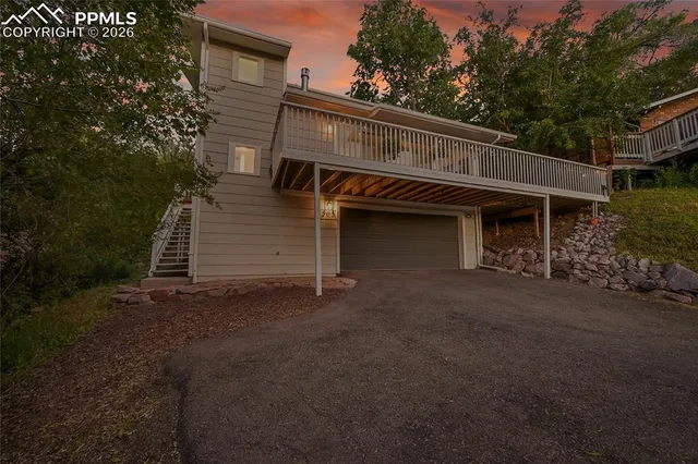front view of a house with a street