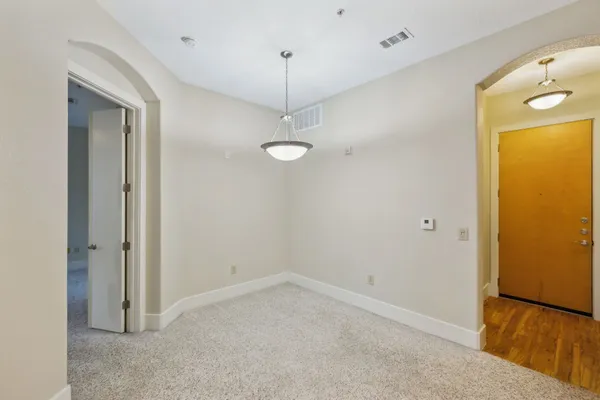a view of a room with a mirror