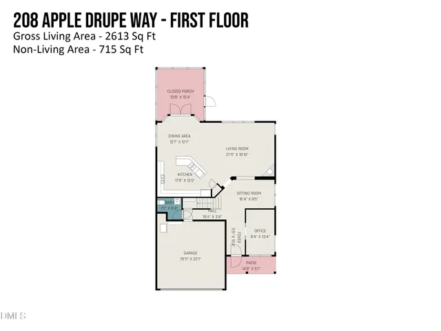 $487,500 | 208 Apple Drupe Way, Holly Springs, NC 27540