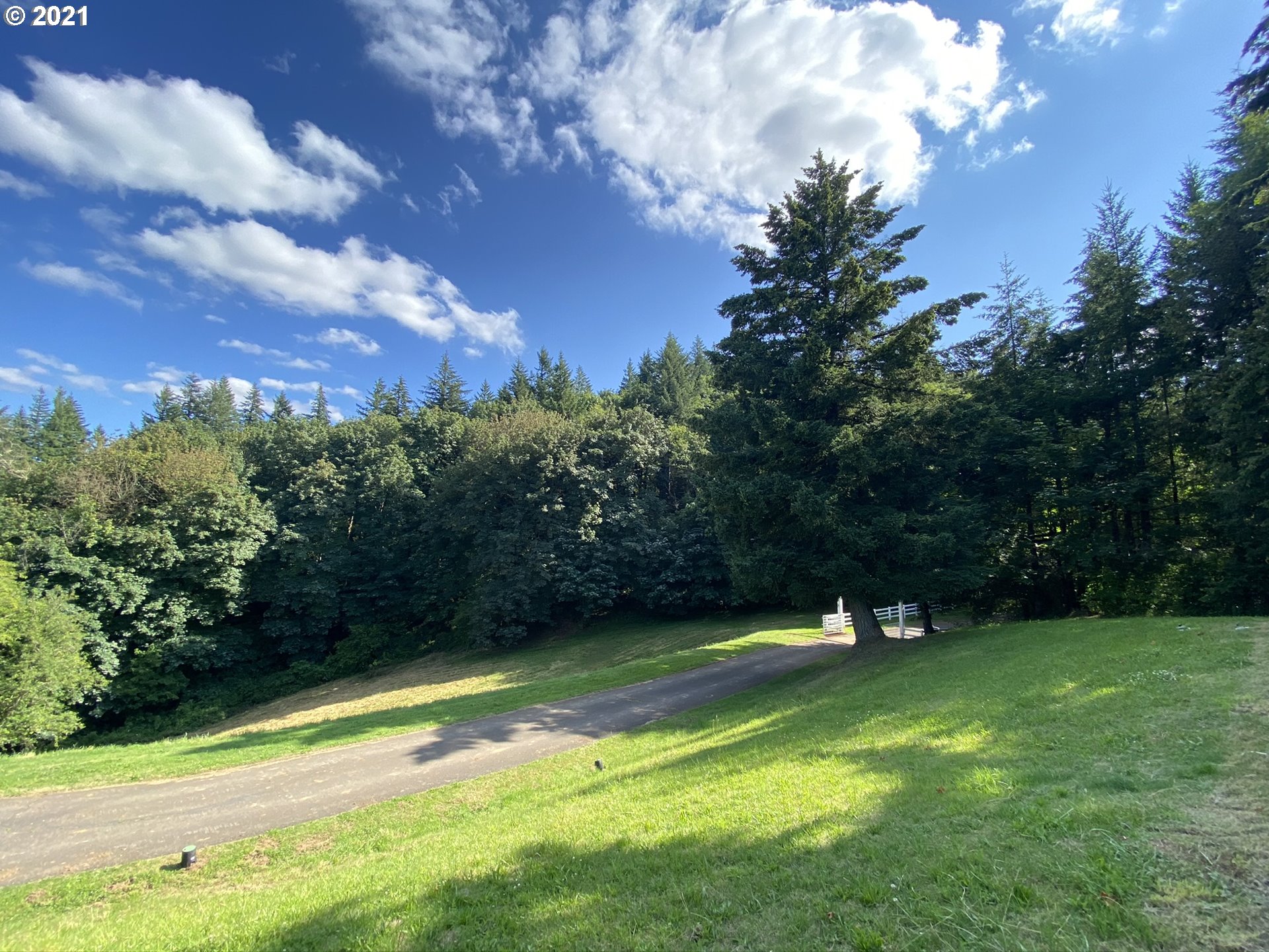 8900 Southeast Alder Ridge Road Damascus, OR 97089 - Photo 31 of 32 a view of a green field with wooden fence