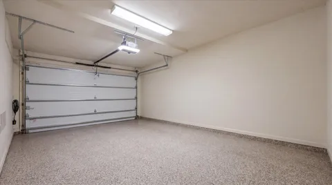 a view of room and garage