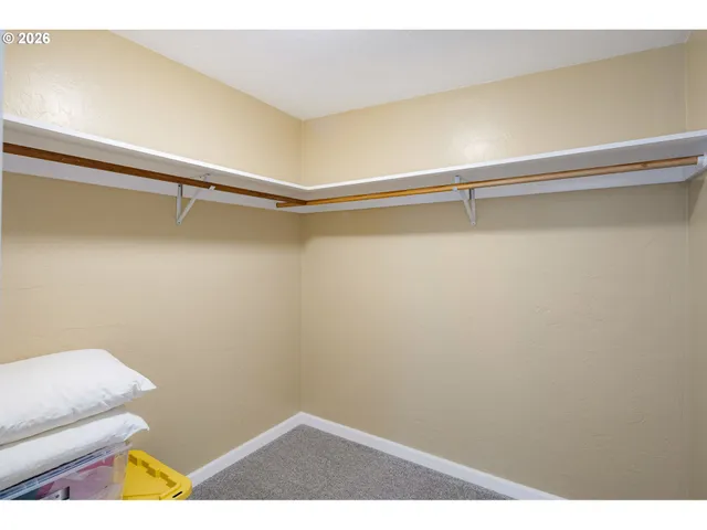 a view of small space with racks on the wall