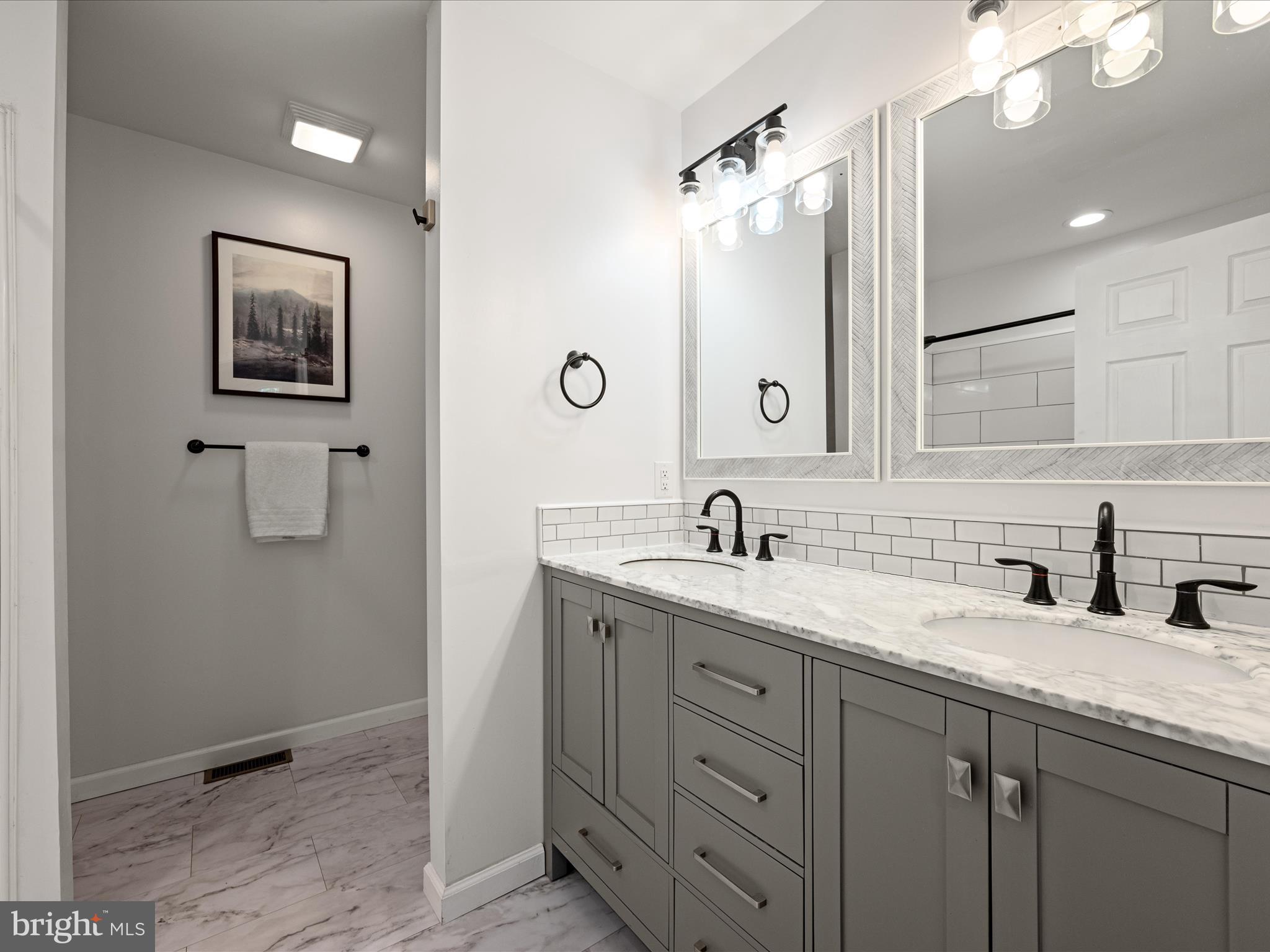 8650 Supinlick Ridge Road Mount Jackson, VA 22842 - Photo 21 of 62 a bathroom with a double vanity sink mirror and