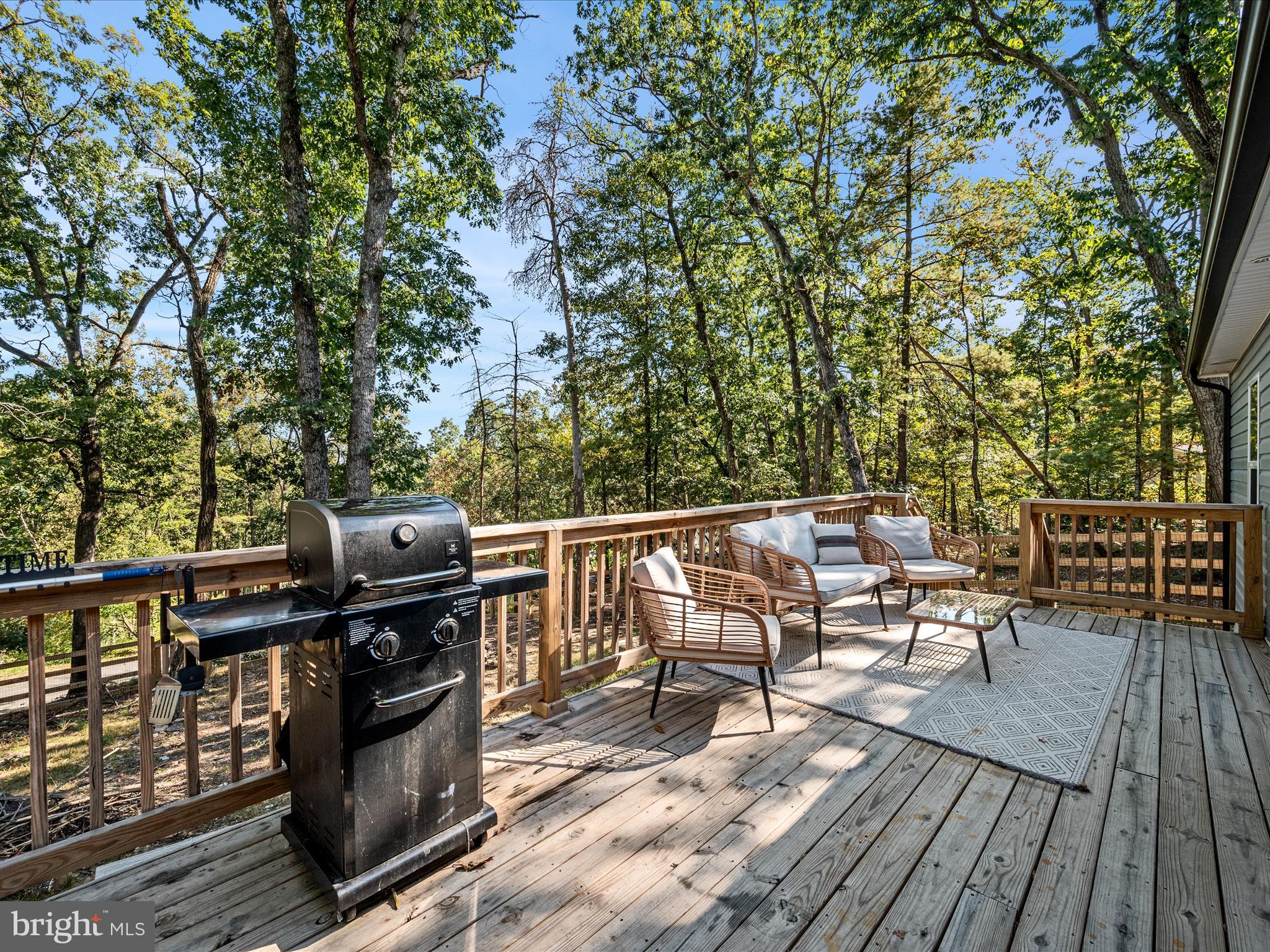 8650 Supinlick Ridge Road Mount Jackson, VA 22842 - Photo 29 of 62 a view of a roof deck with wooden floor and outdoor seating