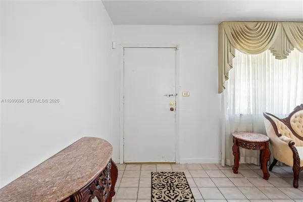 a room with a table and chair