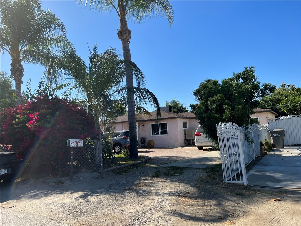 a view of a house with a patio