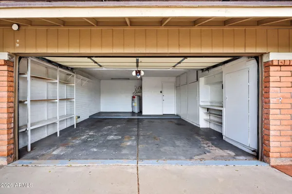 a view of a garage