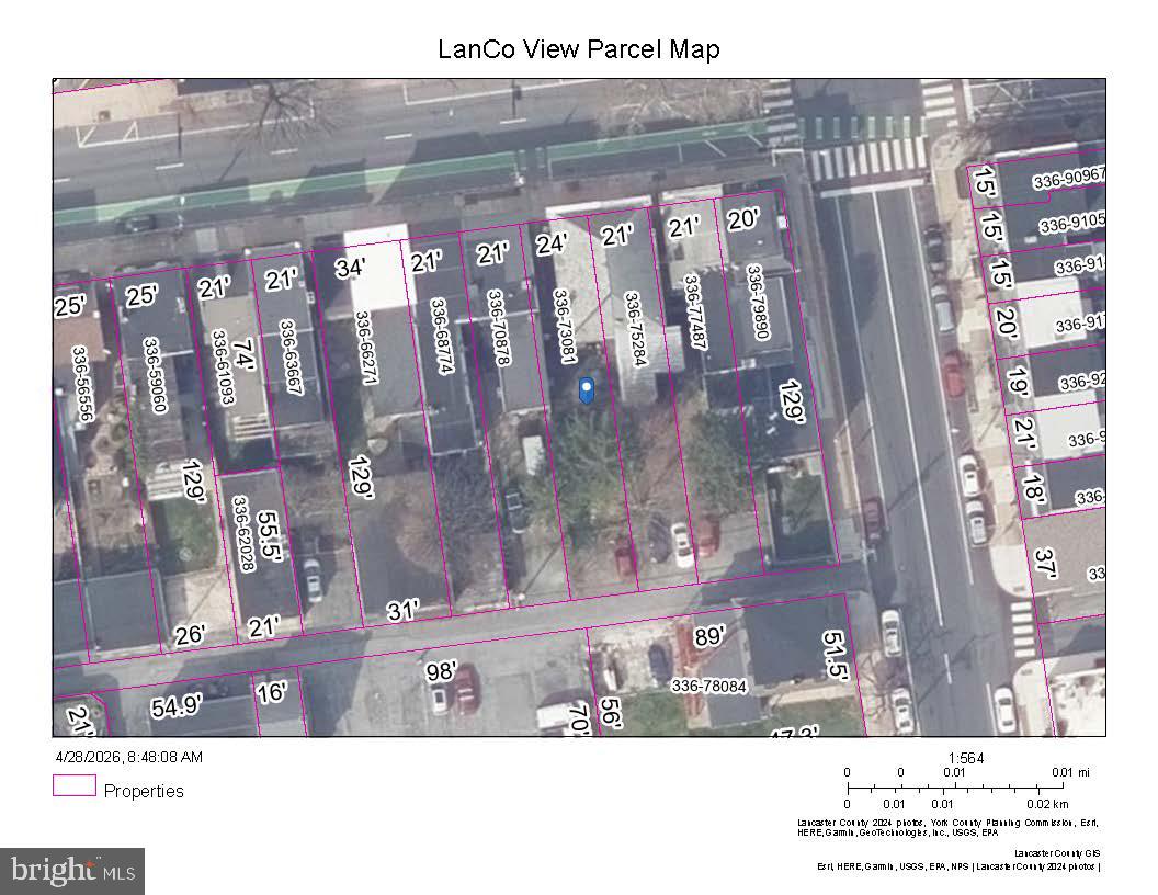 152 East Walnut Street Lancaster, PA 17602 - Photo 26 of 26 Detailed Parcel Map Overview
