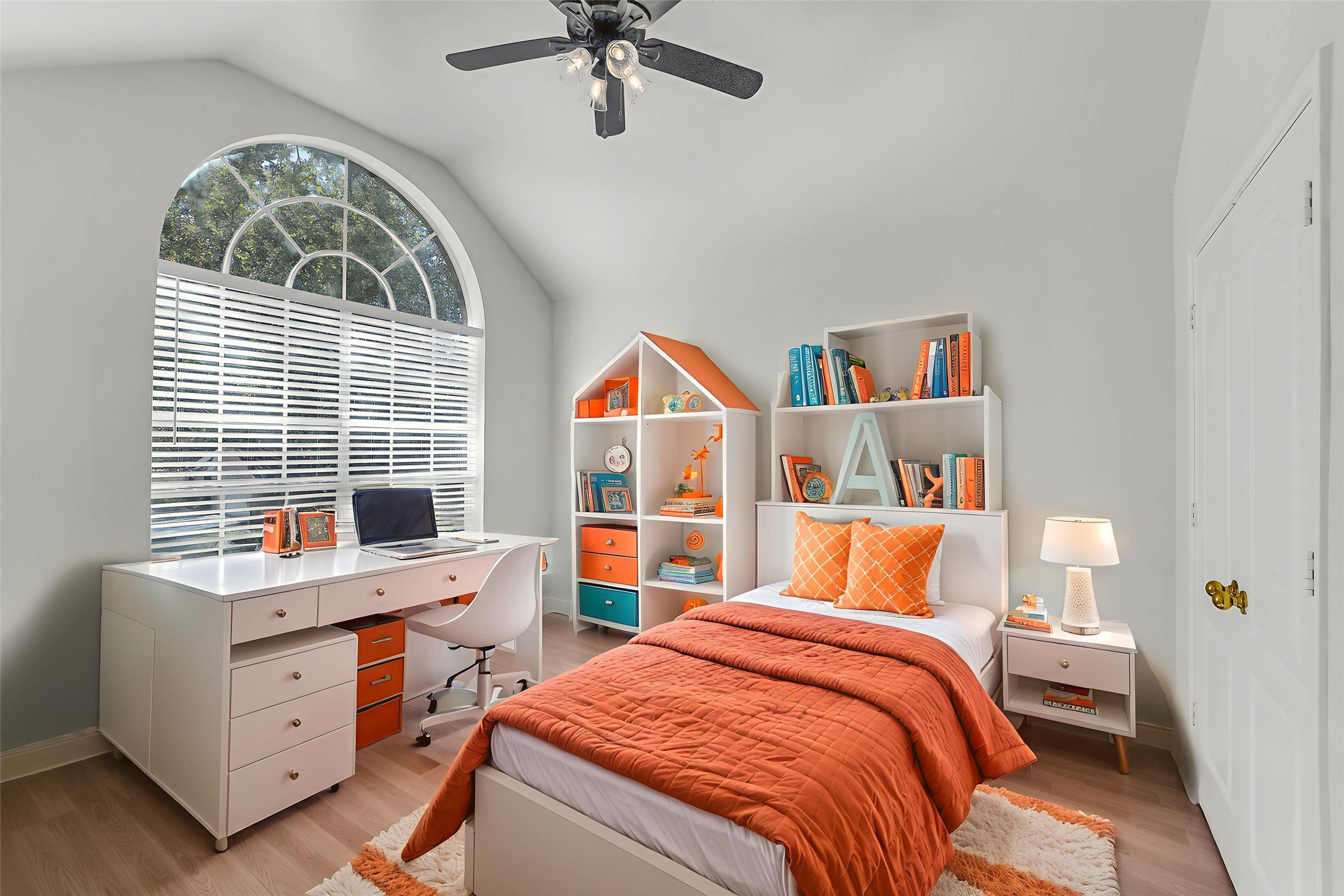 12426 Shadowpoint Drive Houston, TX 77082 - Photo 29 of 42 a bedroom with a bed and a chandelier