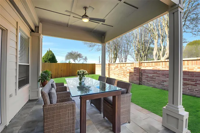 a view of an outdoor space with furniture