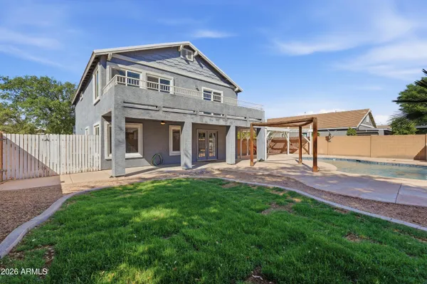 a view of a porch with furniture