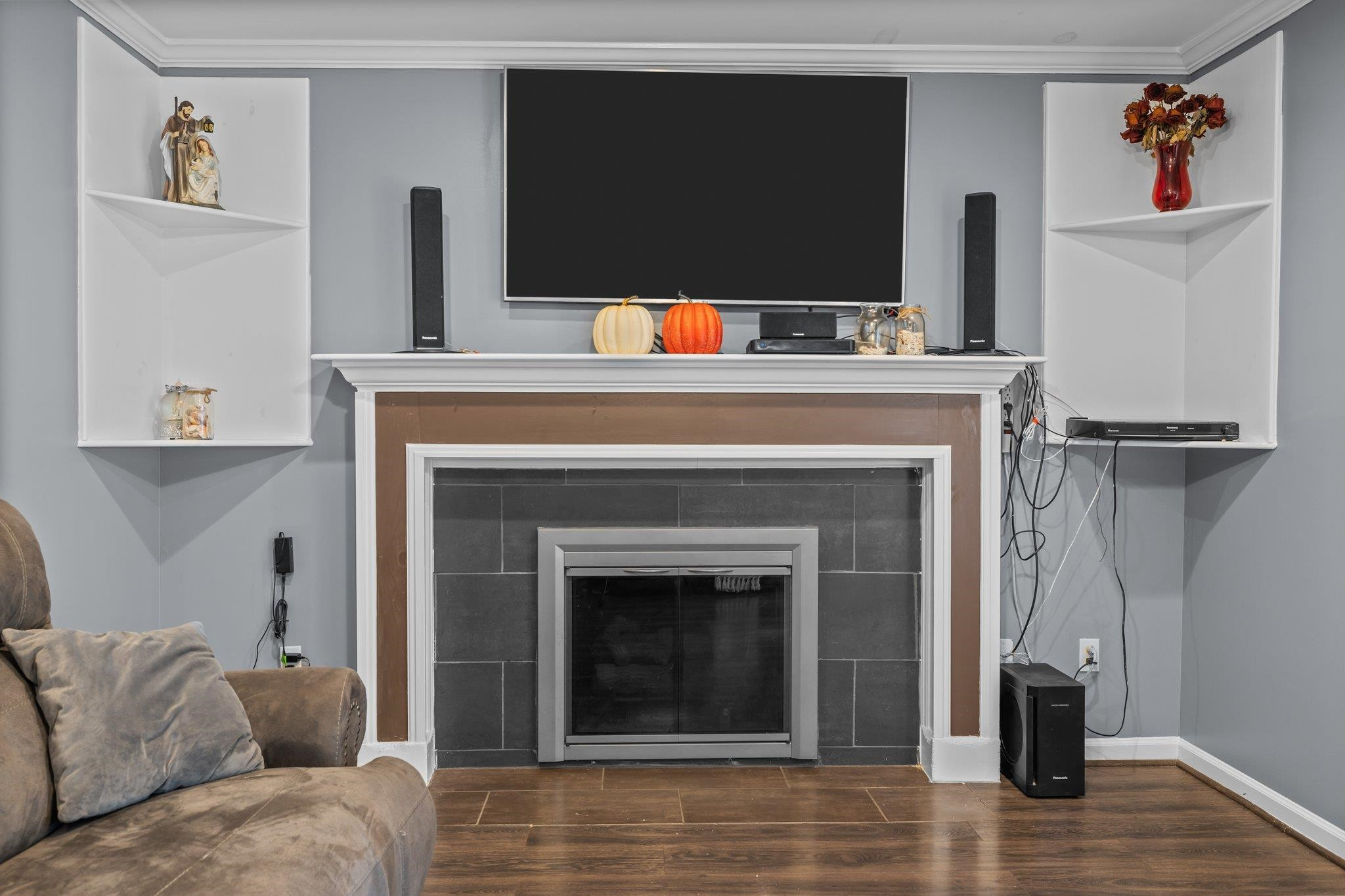 2208 Dobbin Place Raleigh, NC 27604 - Photo 18 of 42 a living room with furniture and a fireplace