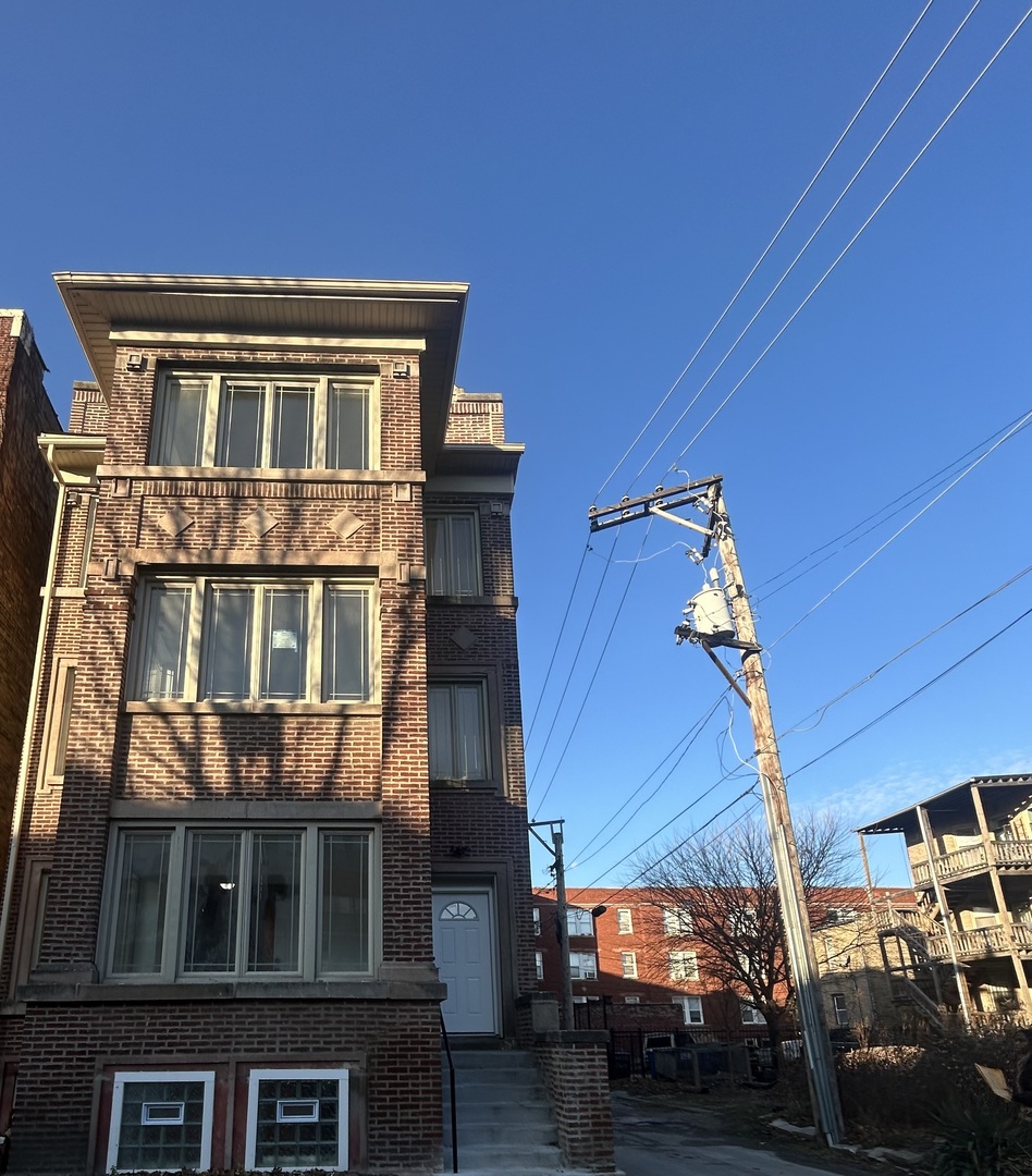 a front view of a building