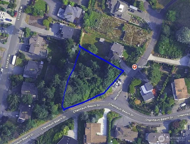 an aerial view of a house