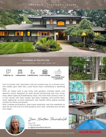 $2,225,000 | 8050 Wilderness Trail Northeast, Ada, MI 49301