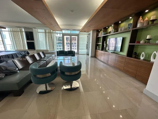 a living room with furniture