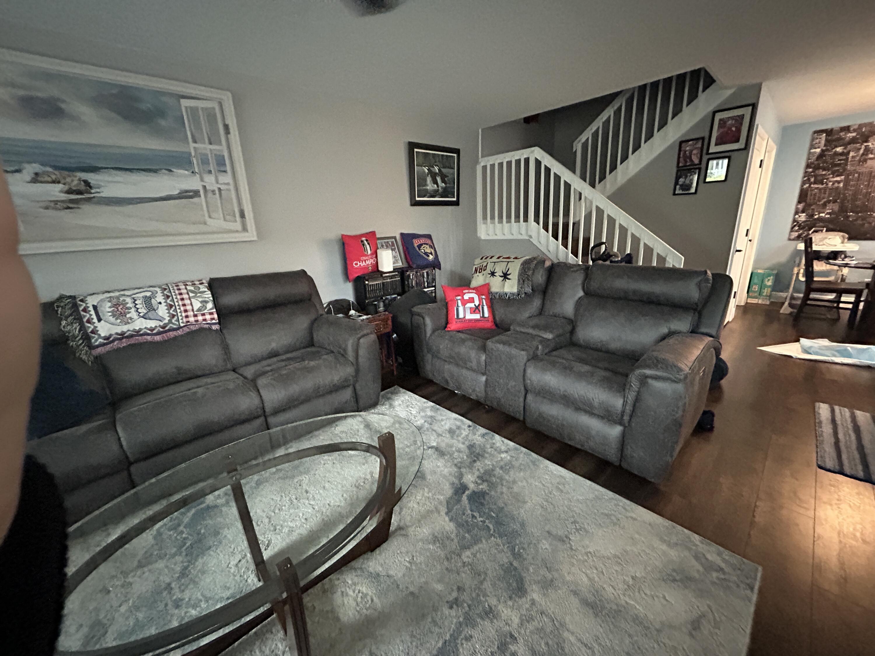 4802 Roxbury Court Boynton Beach, FL 33436 - Photo 3 of 23 a living room with furniture and a wooden floor