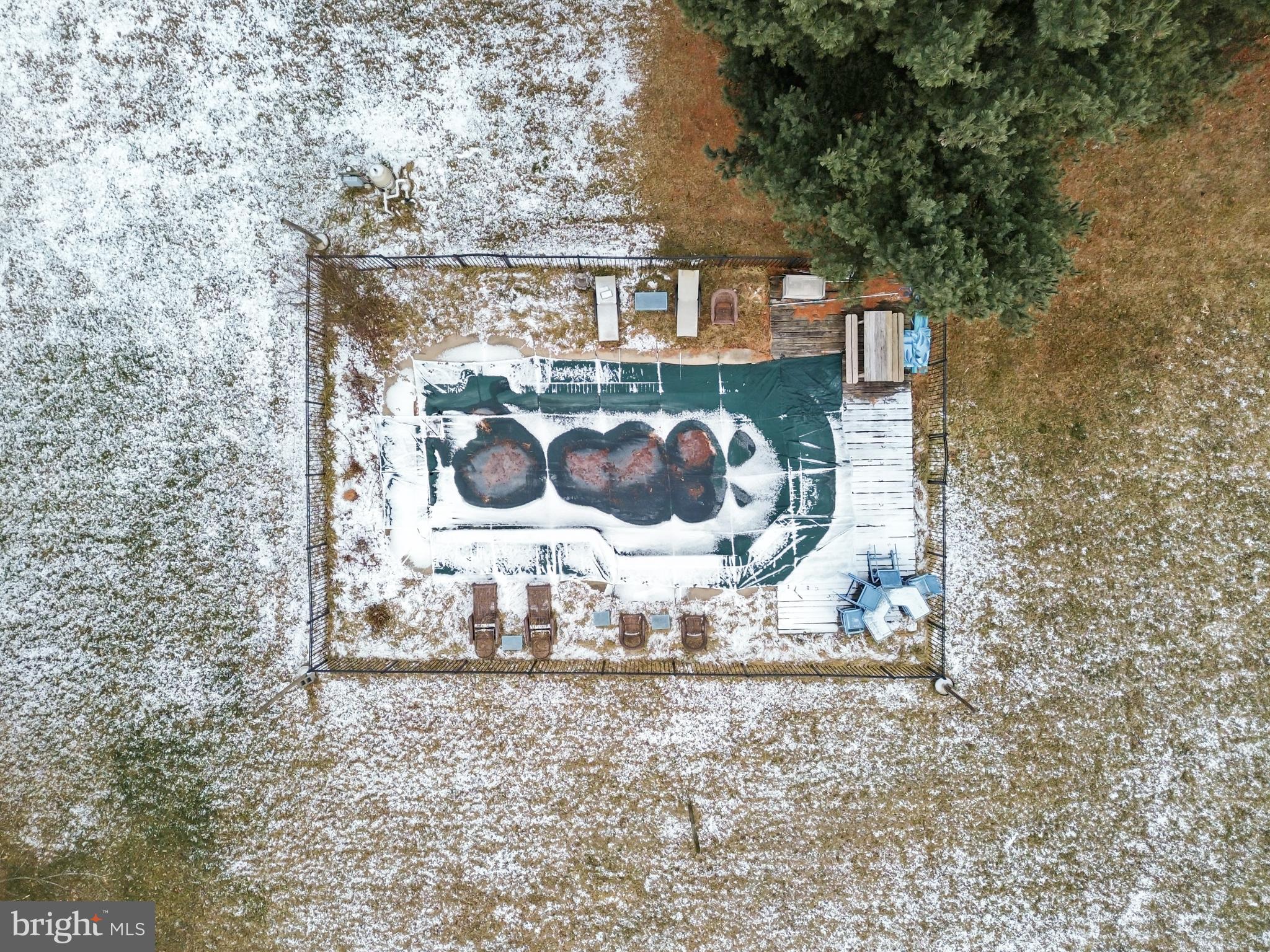 620 South Frizzellburg Road Westminster, MD 21158 - Photo 52 of 64 Winter's embrace on a dormant poolside.