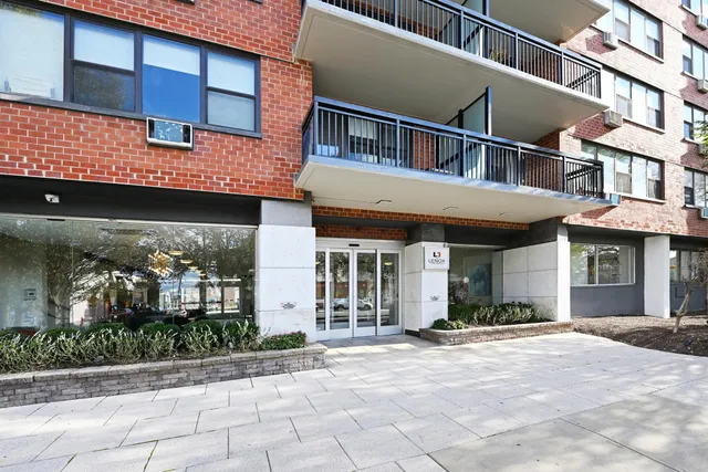 a front view of a building