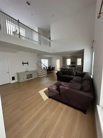 a living room with furniture