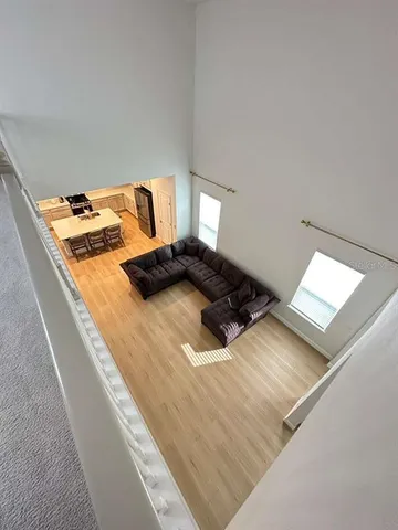 a bedroom with a bed and a stove