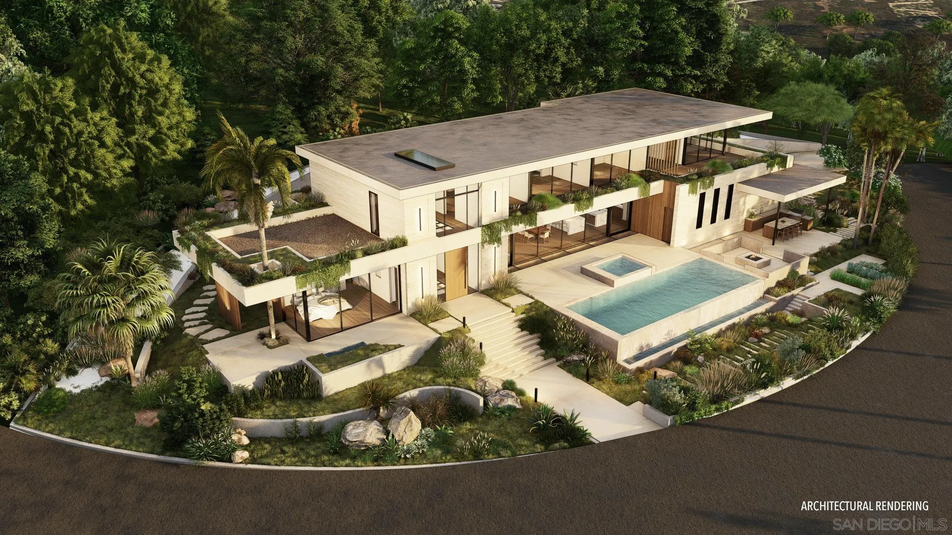 7151 Romero Loop, Unit 1 La Jolla, CA 92037 - Photo 9 of 17 an aerial view of a house with yard