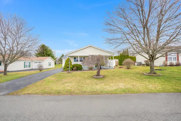 a view of a yard with a house and a tree