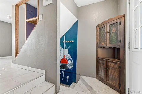 a view of hallway with washer and dryer