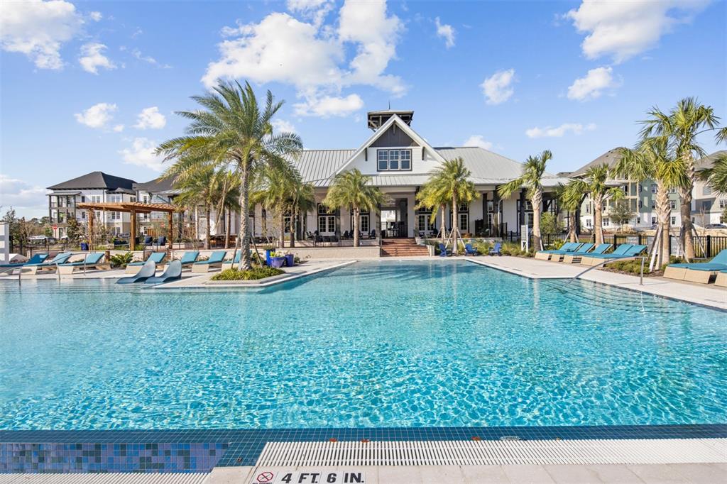 1475 Seashore Circle Celebration, FL 34747 - Photo 21 of 31 a view of a swimming pool with a garden and plants