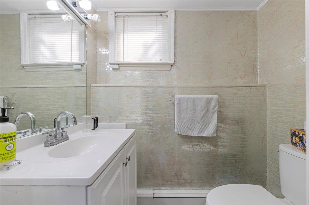 722 Eagle Drive Valley Stream, NY 11581 - Photo 26 of 35 a bathroom with a sink toilet and mirror