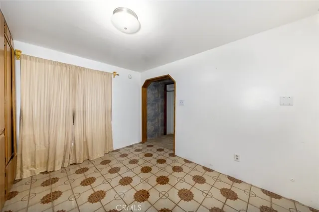 a view of a room with a curtain