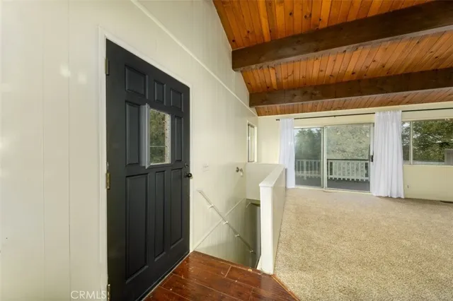a view of hallway with large window