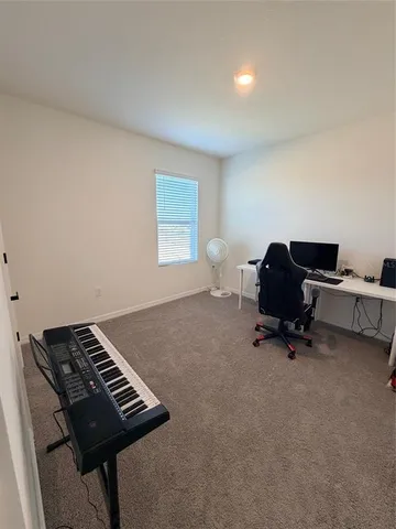 a view of an ocean and a yard