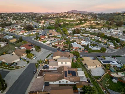 an aerial view of a city