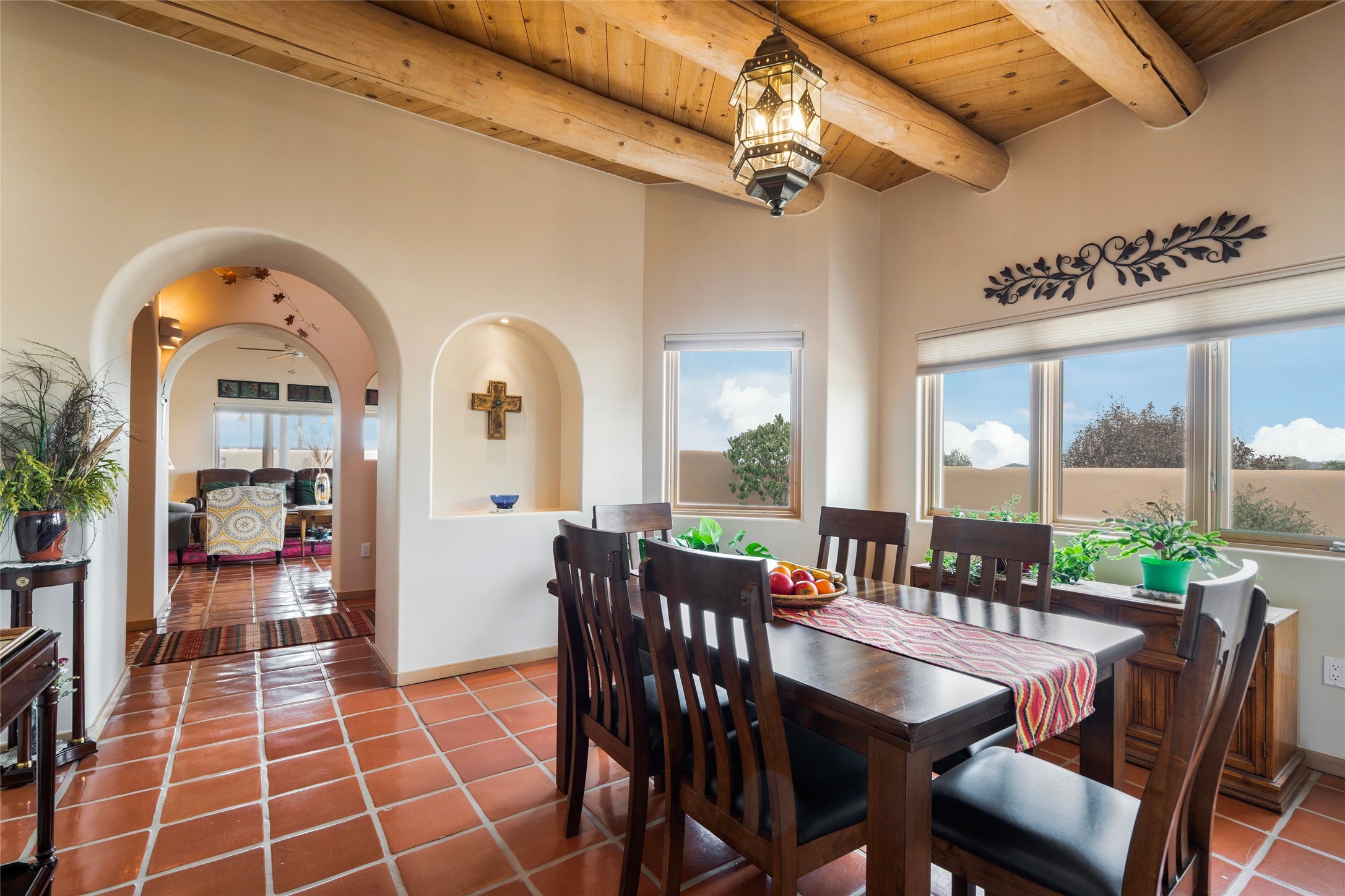 23 Descanso Road Santa Fe, NM 87508 - Photo 10 of 54 Dining room looking toward living room