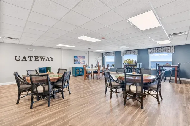 a view of building with ocean view