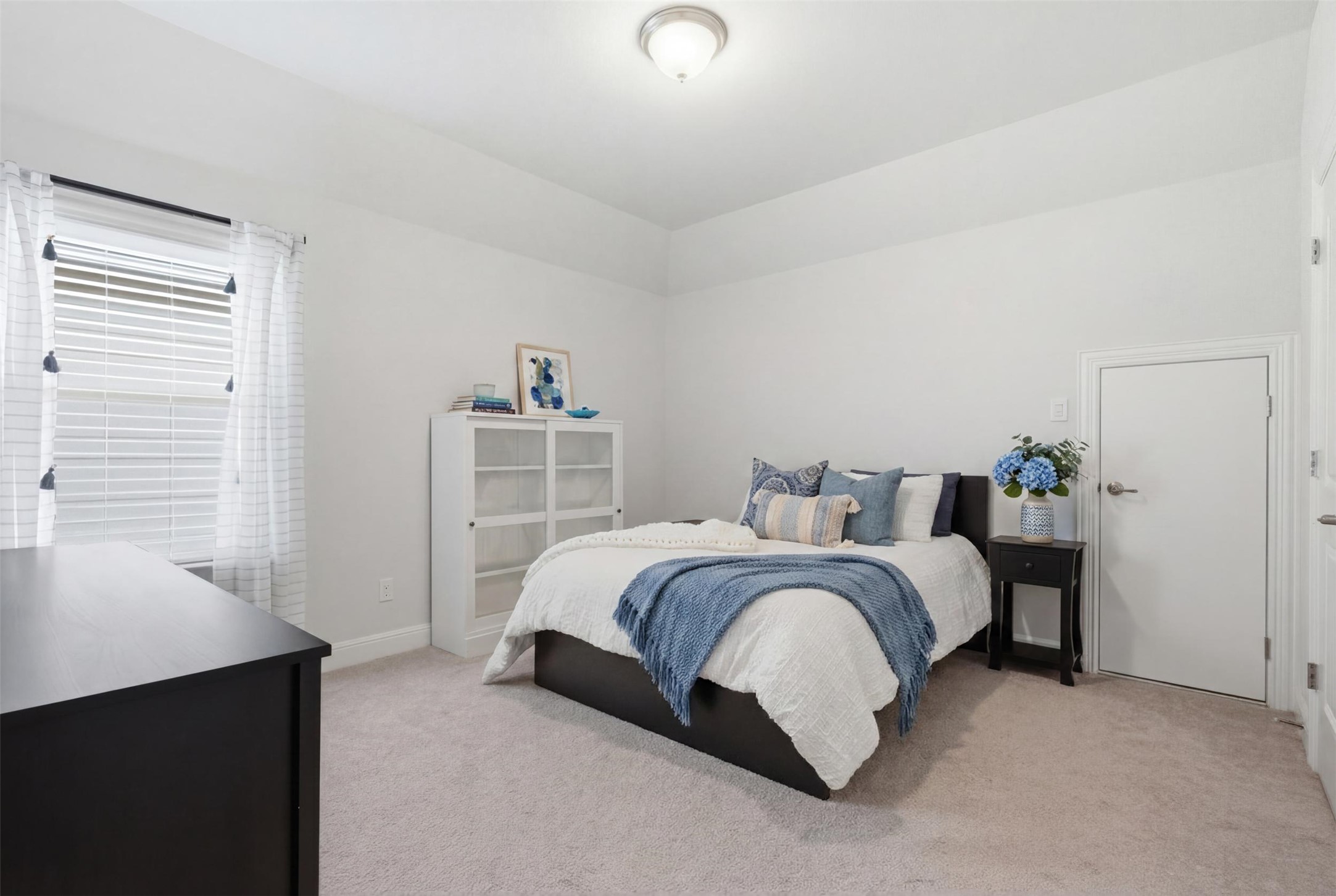 118 Bear Paw Run Georgetown, TX 78628 - Photo 18 of 35 This space features soft carpeting, a window with horizontal blinds, and a tray ceiling