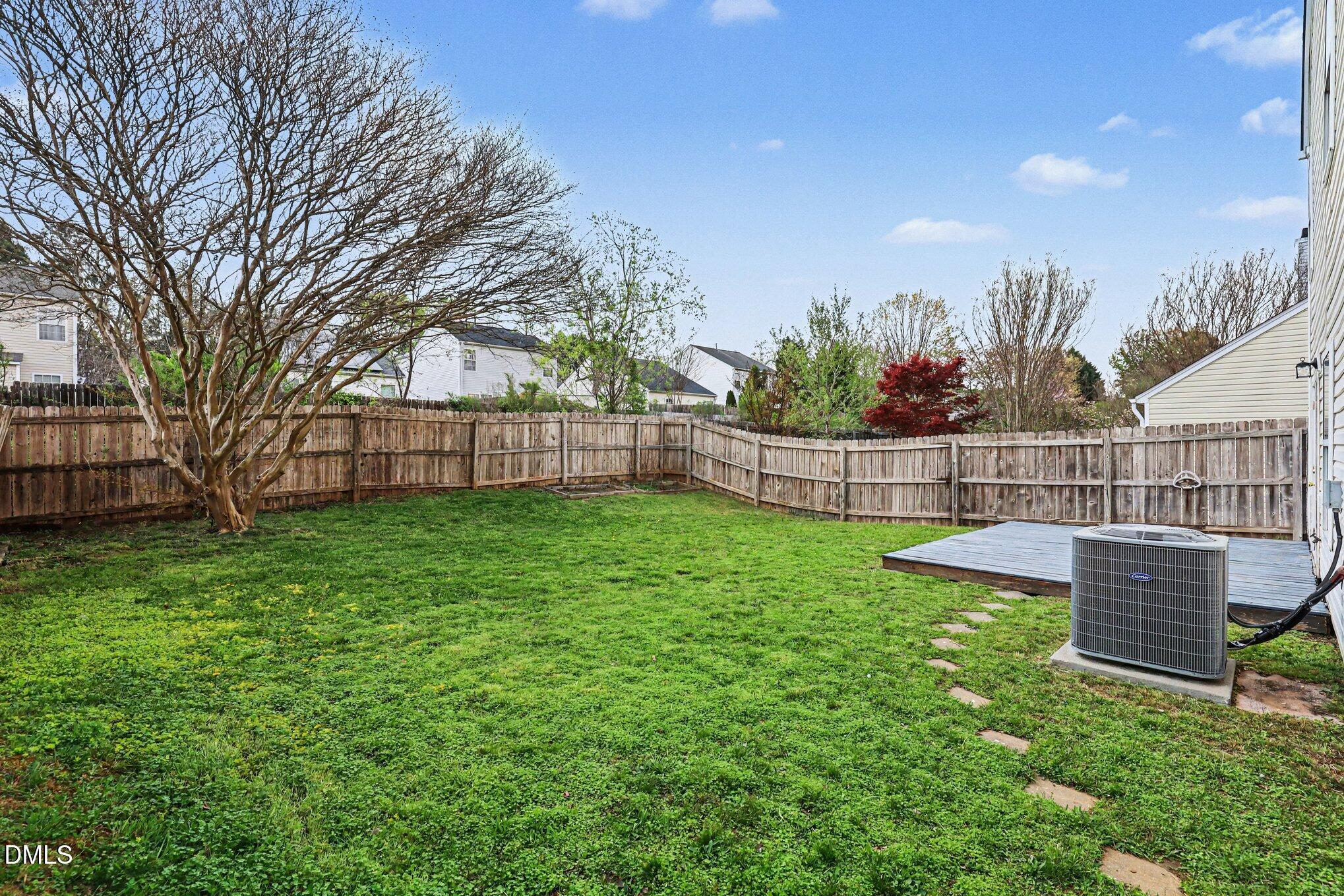 9904 Treymore Drive Raleigh, NC 27617 - Photo 27 of 33 a view of a backyard with a garden