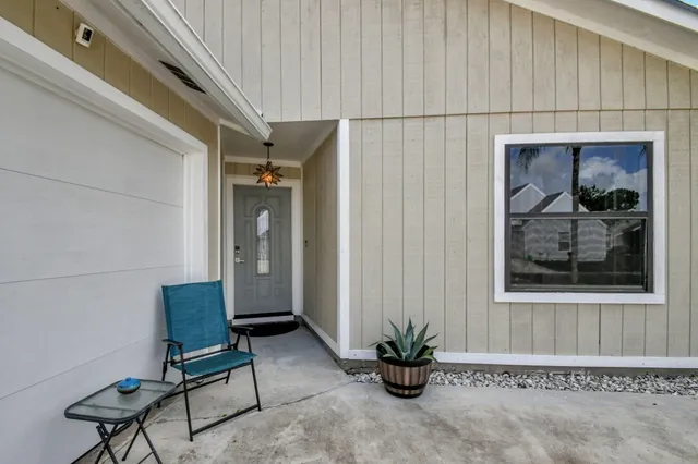 a front view of a house with entryway