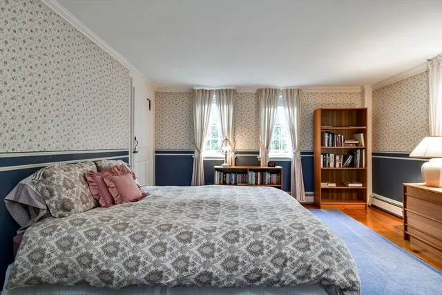 a spacious bedroom with a bed and window