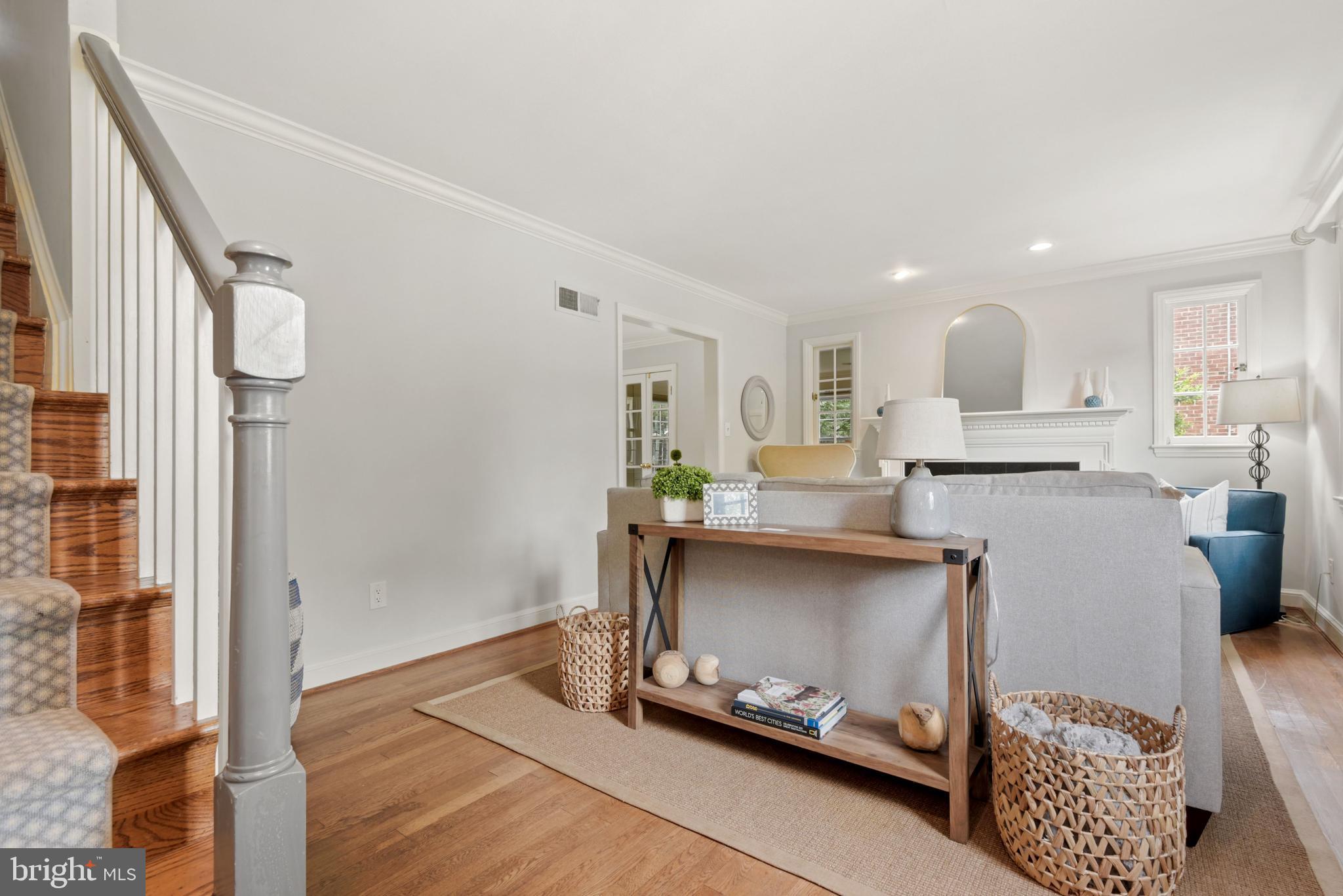 5907 Cranston Road Bethesda, MD 20816 - Photo 4 of 40 Inviting living room with wood burning fireplace