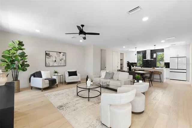 a living room with furniture