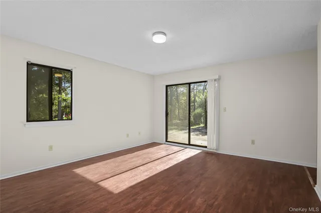 an empty room with a workbench