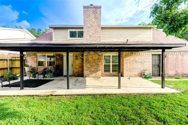 a view of a house with patio
