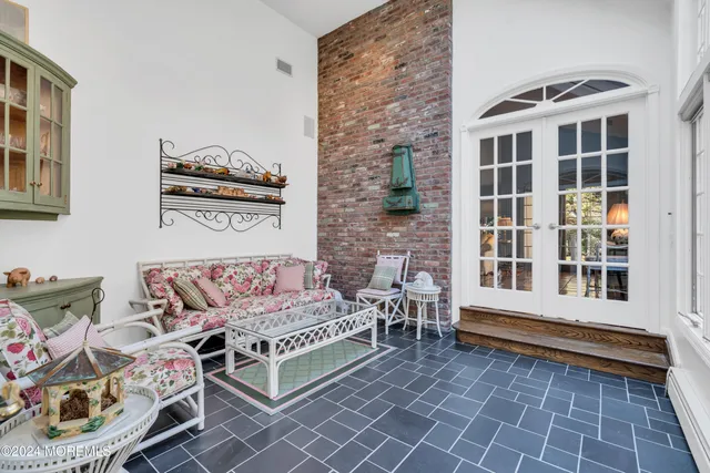 a living room with furniture