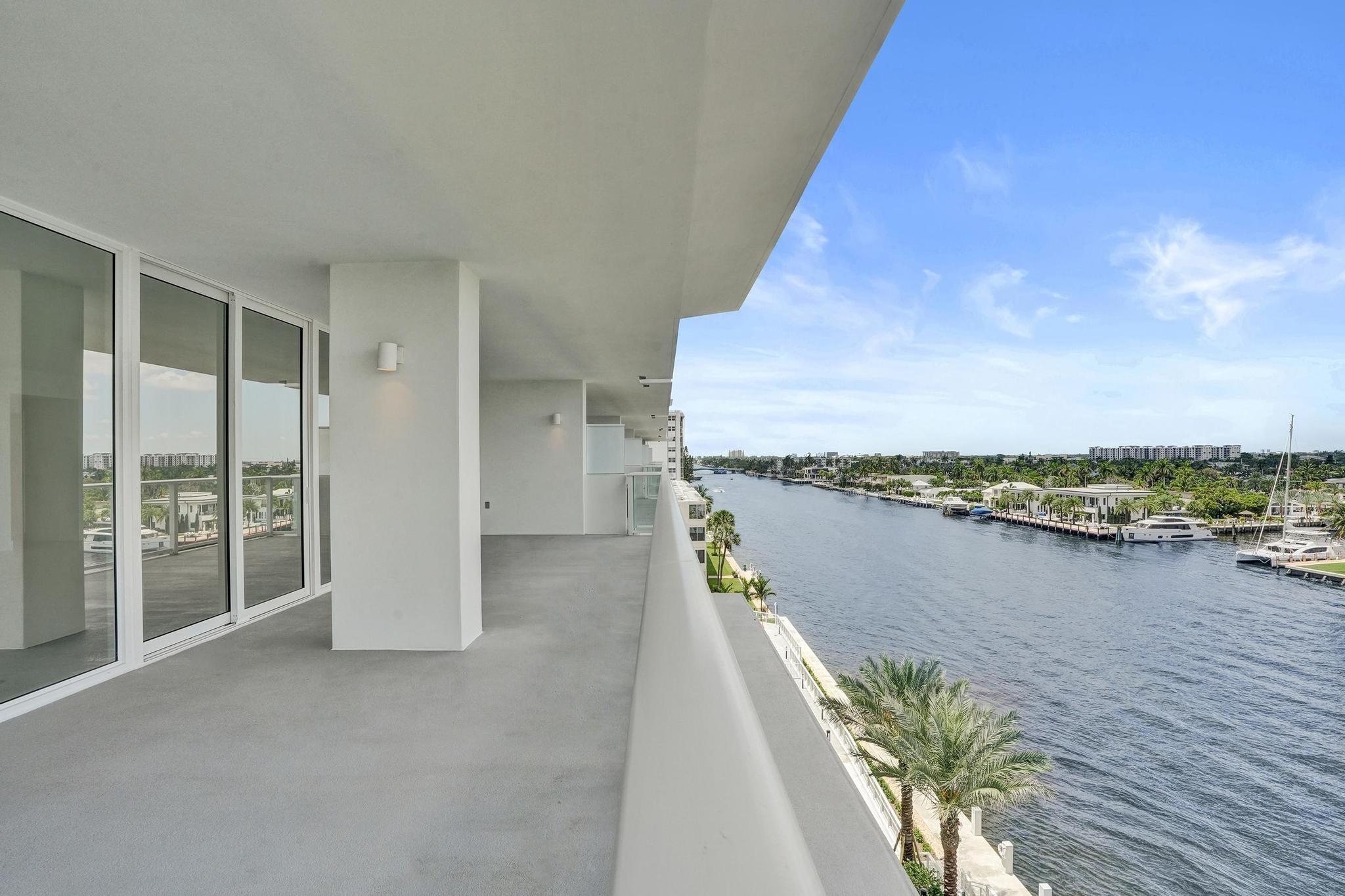 407 North Riverside Drive, Unit 605 Pompano Beach, FL 33062 - Photo 47 of 93 a view of a balcony with lake view and mountain view