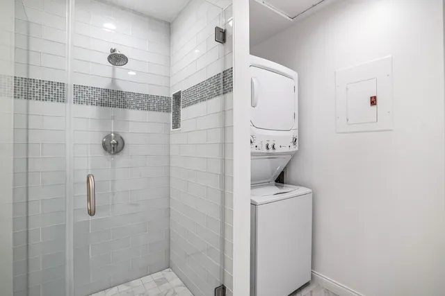 a bathroom with a shower