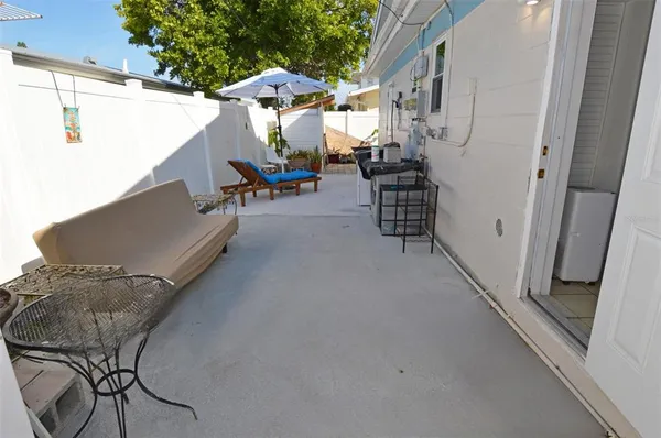 a outdoor space with furniture