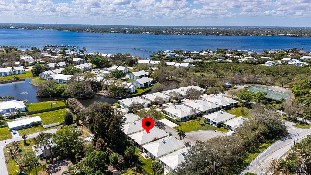 an aerial view of a house